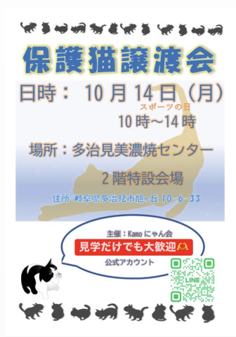 ミニ保護猫譲渡会 in たじみ陶器まつり