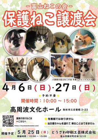 富山ねこの会　保護ねこ譲渡会